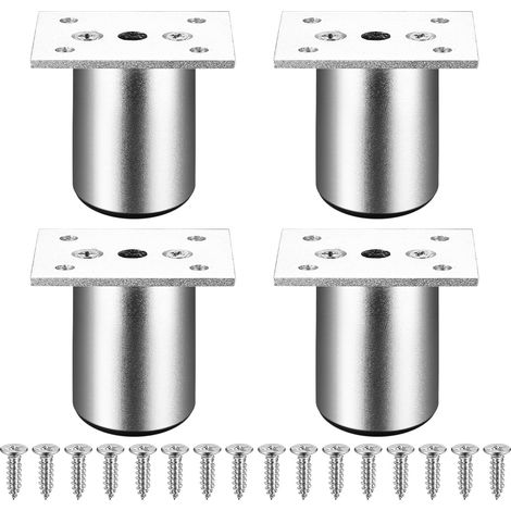 4 STK Füße für Möbelfüße Verstellbar, 5cm Sofafuße, Schrankfüße, Schrankfüsse Höhenverstellbare Stellfüße Beine für Schrank Füße Bett Füße Stühle Tisch Schreibtisch Couch füße Möbelbeine, silbrig (1/5)