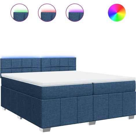 Maison Exclusive - Giroletto a Molle con Materasso Blu 200x200 cm in Tessuto