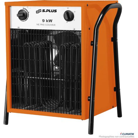Splus - Aérotherme électrique 4,5 / 9,0 kW Tri 400V 37°C max. - ELP 9.1