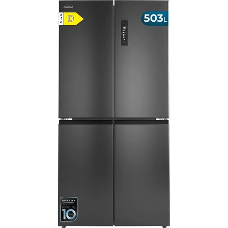 Cecotec Frigorífico Americano 4 Puertas Bolero CoolMarket 4D 503 Dark D, 503 L, Altura 177,5 cm, Ancho 85 cm, Motor Inverter (1/3)