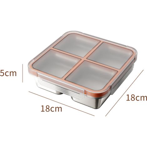 Boîte de conservation orange en acier inoxydable 304, gamelle étanche pour la rentrée scolaire, parfaite pour les repas sains et équilibrés à emporter (1/5)