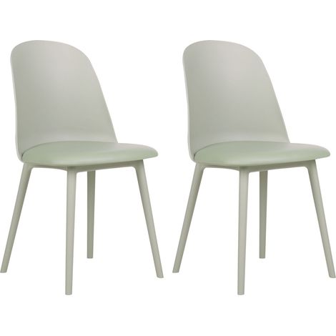 Soggiorno moderno minimalista Set di 2 sedie da pranzo Seduta imbottita sintetica Verde chiaro Fomby (1/5)