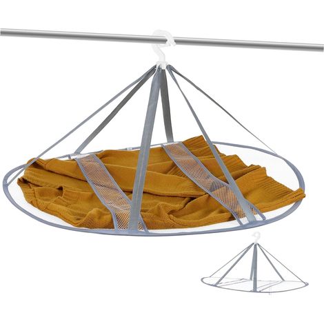 Red de secado colgante - Secador de ropa de malla, tendedero plano para prendas delicadas, plegable y ligero, ideal para acampar y para el hogar. (1/5)