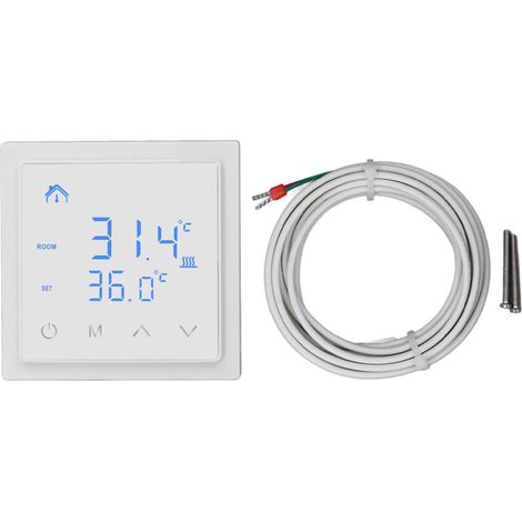 Thermostat électrique de chauffage par le sol, affichage LED, haute précision, anti-faux contact, régulateur de température 16A AC85V-250V (1/5)
