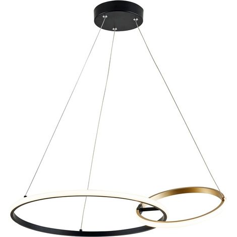 Suspension LED 36W noir/or 2 anneaux Emilion Rabalux (1/3)