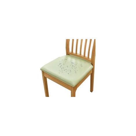 Lot de 4 housses de chaise imperméables, housses de siège extensibles amovibles en cuir PU pour salle à manger – Lot de 4 – Vert clair (1/5)