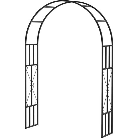 Arche de jardin en acier, arche pour rosiers grimpants, pour décoration de cérémonie, 150 x 40 x 223 cm, noire