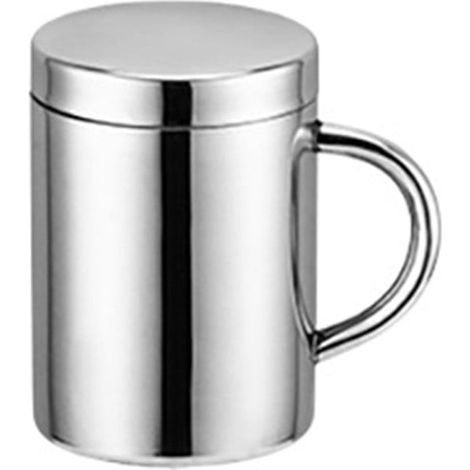 Tasse Isolée Double Paroi En Acier Inoxydable Avec Couvercle - Pour Café Eau Lait - 210 ml 301 ml 400 ml (1/5)