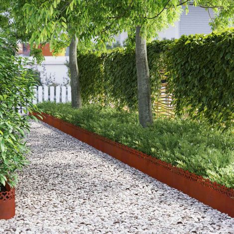 Rasenkanten 10 pcs Rostig 103 x 0,05 x 22 cm Wetterfeststahl