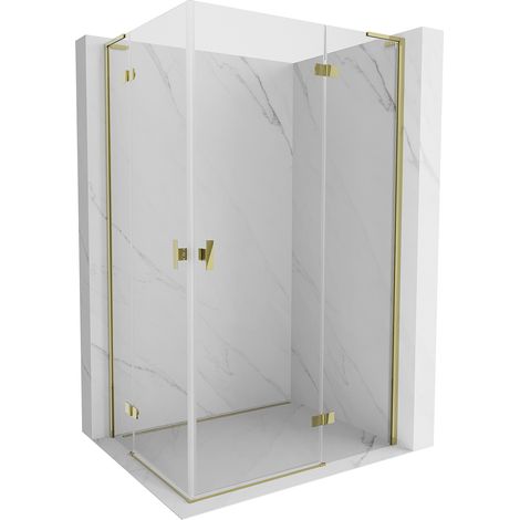 Mexen Mist-H L Duo Duschkabine schwenkbar 105 x 110 cm, transparent, gold - 8A5L-105L-110P-50-00 (1/5)