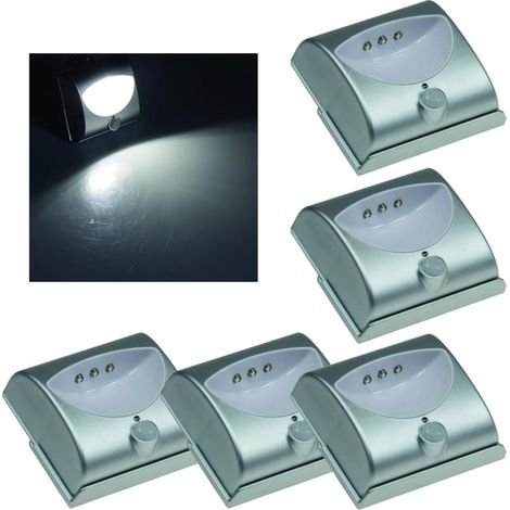 5er Set LED Nachtlicht Orientierungslicht Bewegungsmelder Treppenstufen Licht