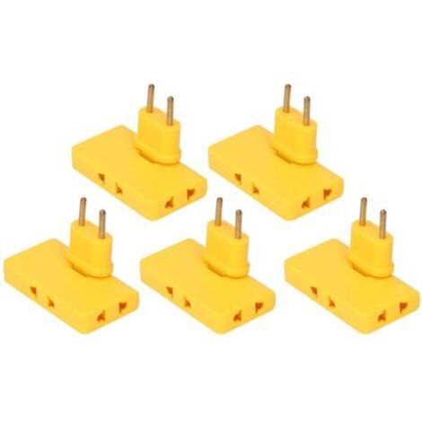 Stück kabelloser EU-Steckeradapter, 180°-Verlängerung, 1-zu-3-Wege-EU-Steckeradapter 110–250 V, Gelb-Crezuo