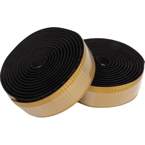 Guidoline de vélo souple, motif fibre de carbone, absorption des chocs, antidérapante, dégradé or (1/5)