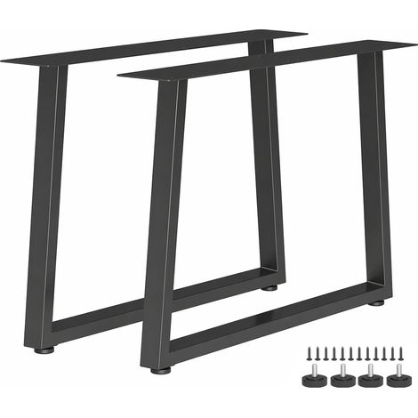 Pour créer une table ou un banc, pieds de table en acier 60 x 43 cm avec patins réglables, lot de 2 (1/5)