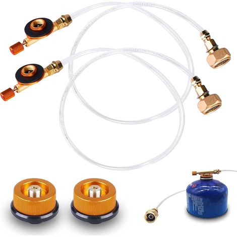 Lot de 2 Adaptateurs de Cartouches de Gaz pour Cuisinière de Camping - Recharge de Propane, Utilisation Extérieure, Valve (1/5)