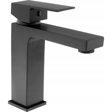 CUBE BLACK BASIN MIXER SQUARE TAP (1/5)