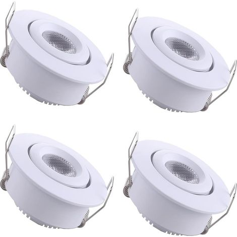4 Mini Spot Encastrable LED Plafond Spot encastré Lampe 1W Blanc Chaud 3000K pour Vitrine,Plafond,Cuisine,Placard,DIY éclairage etc (1/4)