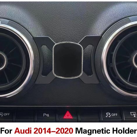 Support magnétique pour voiture compatible avec Audi A3 S3 8V 2014-2020, fixation par clip sur grille d'aération, support de navigation par gravité. (1/5)