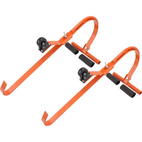 Ensemble stabilisateur d'échelle robuste en alliage d'aluminium avec crochet de toit et roue pour monter sur le toit et nettoyer les gouttières (1/5)
