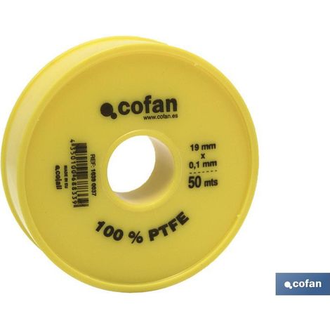 Pack 10 unidades Rollo 50 mts Cinta PTFE 19mm x 0,10mm