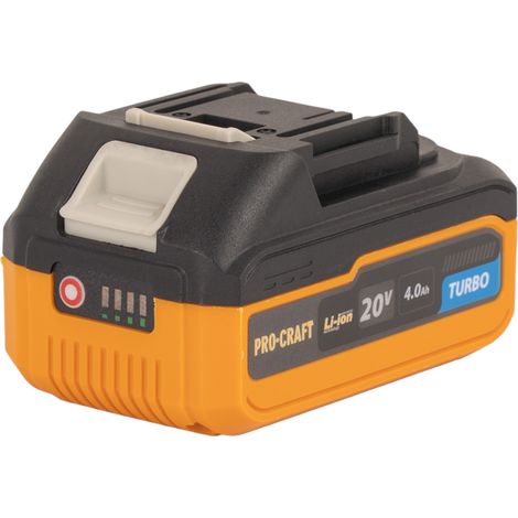 Procraft 20/4 Turbo Akku 20 V 4,0 Ah / 4000 mAh Li-ion mit Ladestandsanzeige
