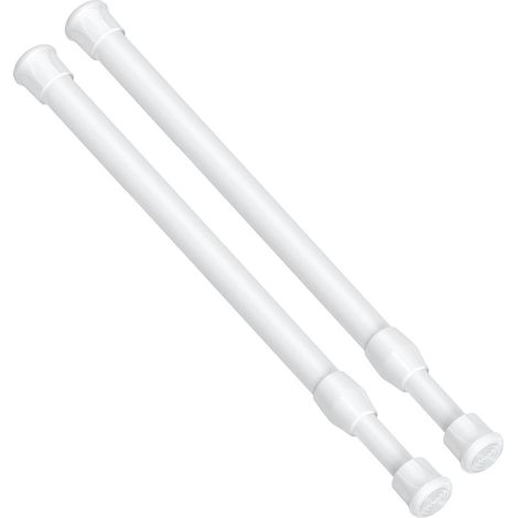 Tringles tension blanches 12-20 pouces à ressort pour rideaux lot de 2 (1/4)
