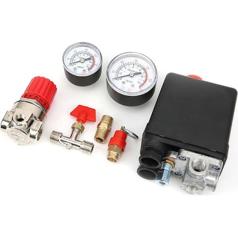 Druckschalter, 4-Loch-Verteiler, Druckregler, Manometer, Zubehör für Luftkompressoren (1/2)
