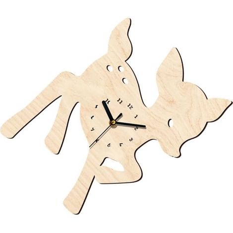 Reloj de pared con forma de ciervo de dibujos animados – silencioso – cuarzo – forma de animal – salón/cocina/dormitorio/oficina