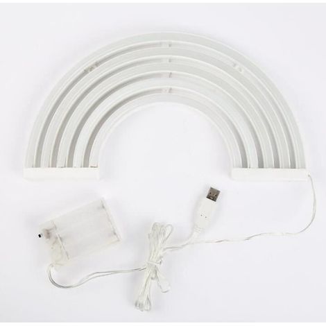 Veilleuse LED - - Lampe Rainbow - Rose - USB et Piles - Éclairage Intérieur (1/4)