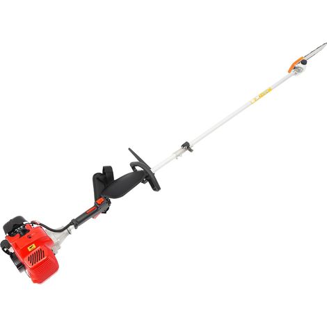 Tronçonneuse télescopique à moteur 2 temps 43 CC 1,7 CV, Scie d'élagage à essence, tronçonneuse professionnelle avec réservoir de carburant de 1000 ml et lame de 30,5 cm pour coupe de jardin (1/5)