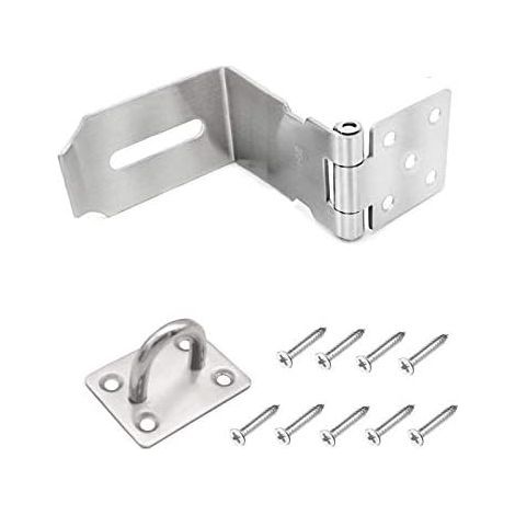 CSPARKV 5 pouces 2 Pièces Loquet de Porte en Acier Inoxydable, Boucle Cadenas épaissie, Cadenas Loquet de Porte Fermoir 90 °, Serrure de Sécurité à Angle Droit, Dispositif de Sécurité (1/5)