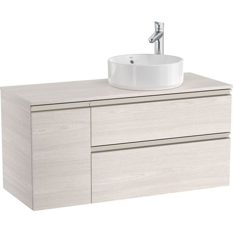 Mueble base de 2 cajones para lavabo de sobre encimera THE GAP - ROCA Posición del lavabo: Derecha