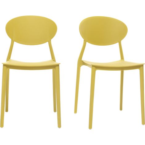 2 Design-Stühle Gelb Polypropylen ANNA