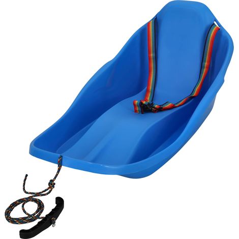 KOTARBAU® Luge Enfant - Plastique - 72x37x32 cm - Bleu - Sled - Traineau Enfant - Luge - Traineau a Neige - avec Dossier et Ceinture - avec Corde pour Tirer Dans la Neige (1/5)