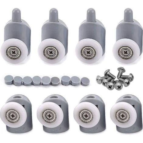 8 Pcs 23mm Galet Rouleau Roulette Roue pour Porte de Douche, Roulettes Coulissantes Porte Salle de Bain (1/4)