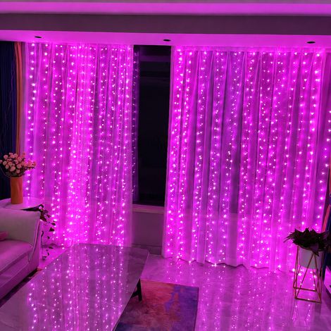 Rideau Lumineux LED 3x1 m 100 LED Guirlande Cuivre USB lumière rose avec crochets et télécommande 20 × 10 × 4 cm 90 g – Livraison gratuite