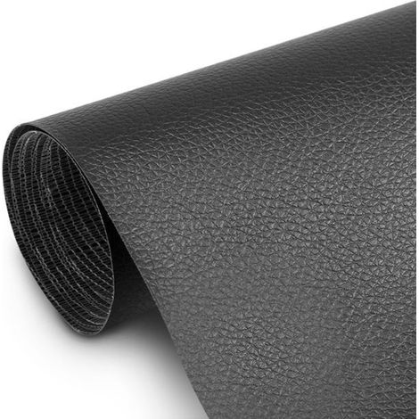 Toppa di riparazione autoadesiva per pelle sintetica, 50 x 138 cm, nera (1/5)