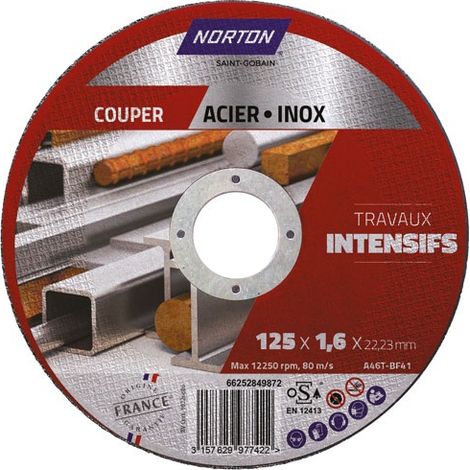 Disco da taglio per metallo 125 x 1,6 x 22,2 mm - Norton
