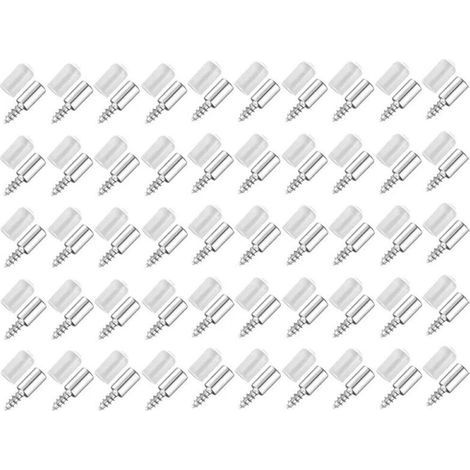 50 Pièces Vis Autotaraudeuses Support,Consoles Pour Etagères,Self-Tapping Screws Cabinet Laminate Support,Utilisé Pour Les Etagères en Verre Etc (1/5)