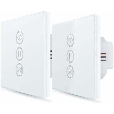 2x Intelligenter Rollladenschalter, einstellbare Öffnungsweite, WLAN-fähiger Vorhang- und Jalousienschalter, kompatibel mit Alexa und Google Home für Sprachsteuerung, intelligenter Timer, Wandmotor
