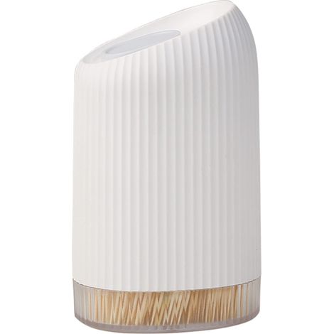 Distributeur de cure-dents portable avec couvercle et cure-dents - Boîte de rangement pour cuisine, restaurant, hôtel - Blanc