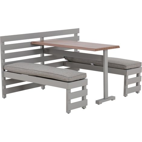 Comedor de jardín de acero LAGOS - 126cm x 157cm, gris