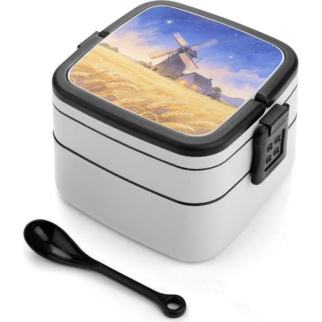 Boîte à bento double compartiment « Moulin vent » pour adultes (1/5)
