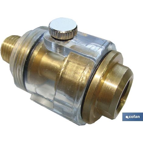 COFAN filtro lubricante neumatica , Racor accesorio de engrase para máquinas neumáticas con deposito lubricante. Peso ligero, tamaño pequeño, de fácil instalación y mantenimiento y