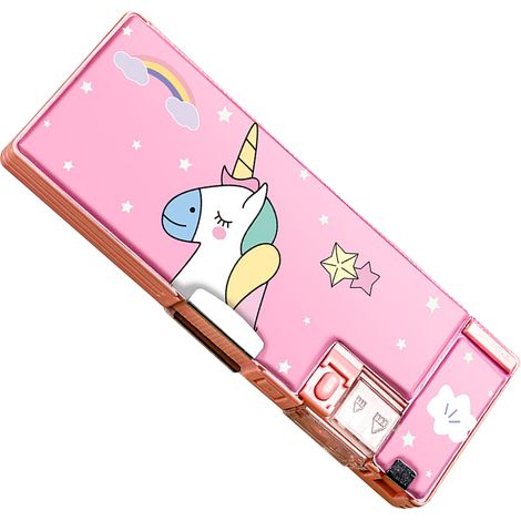 Taille-crayon double face et trousse en forme de monstre, design dessin animé mignon, grande capacité, fournitures scolaires portables pour enfants.