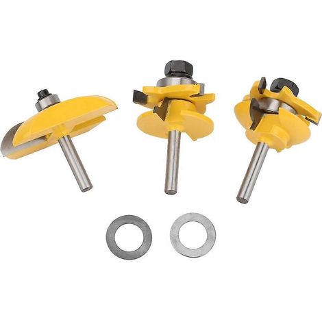 3-teiliges Set 1/4-Zoll-Schaft-Fräser für Holzrahmen, Türleisten und Füllungen, Hohlkehlen und Kassetten