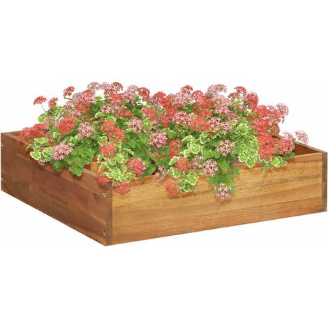 Jardinière Bois d'Acacia 60 X 60 X 15 cm. Très tendance. Jardin, Patio, Balcon (1/5)
