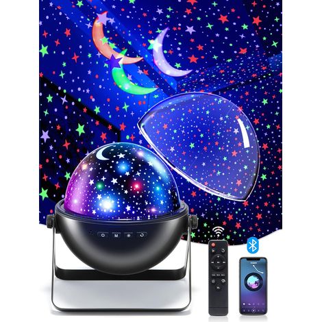 MINKUROW Luce Notturna Per Bambini, Luce Notturna Musicale E Luminosa, Proiettore Del Cielo Stellato, Luce Notturna A 12 Colori Di Proiezione, Lampada Proiettore Led Per Bambini Per Adulti, Regalo Per (1/5)