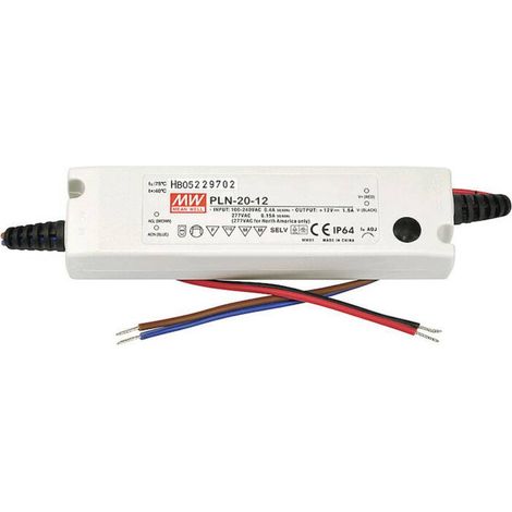Mean Well PLN-20-24 Driver per LED, Trasformatore per LED Tensione costante, Corrente costante 19 W 0.8 A 18 - 24 V/DC (1/3)