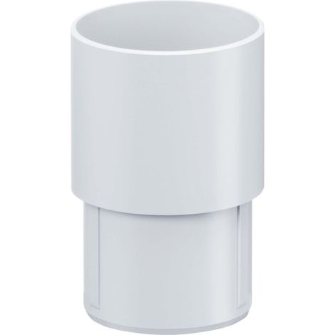 INEFA Fallrohr Verbinder, PVC Ablaufrohrverbinder Dachrinnenzubehör, einfache Steckmontage, Made in Germany - DN50 / 50mm Weiß